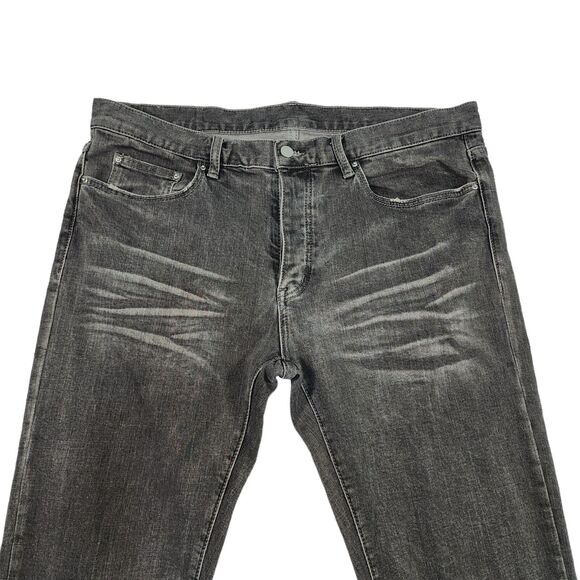 MNML Mens Jeans Zippered leg opening Size 38 x 34 Whiskered Y2K 90s Gray - Picture 3 of 14